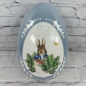 Pottery Barn Kids XL 13" Nestler Egg Peter Rabbit German Paper Mache 2015 Sealed
